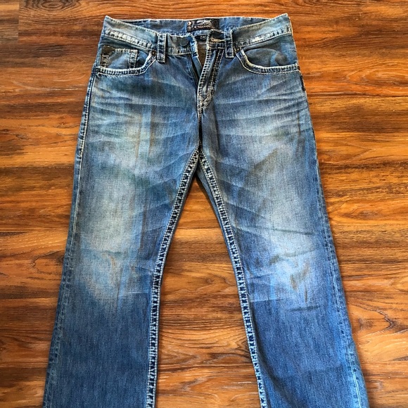 Silver Zac Distressed Jeans Mens 32x34 